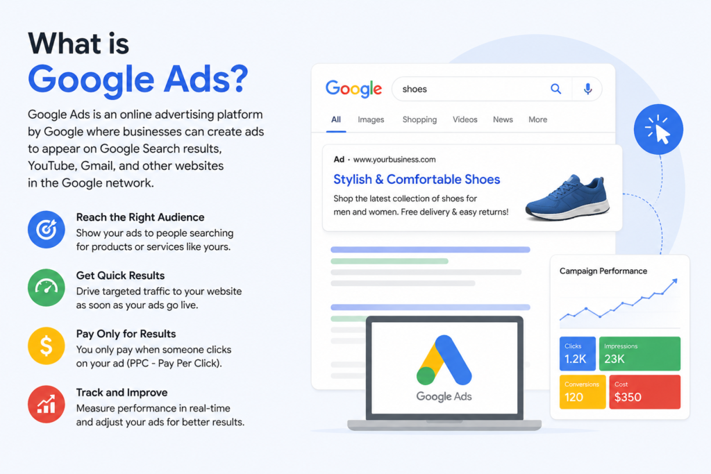 Google Ads platform for online advertising and targeted traffic
